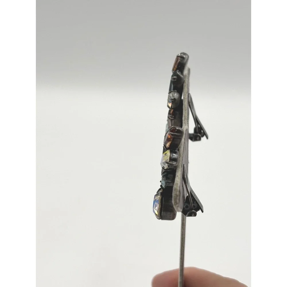 Vintage Weiss‎ Multicolor Rhinestone Clip On Earrings Elegant Cocktail Jewelry - Picture 11 of 11